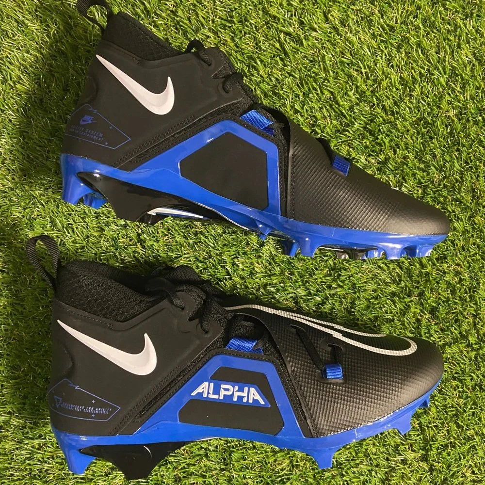 Nike Alpha Menace Pro 3 Blue/Black Football Cleats CT6649-007 Mens 11.5 NEW